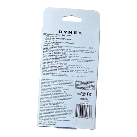 Dynex DX-CR112 2-in-1 SD/microSD Memory Card Reader TESTED - Picture 2 of 3